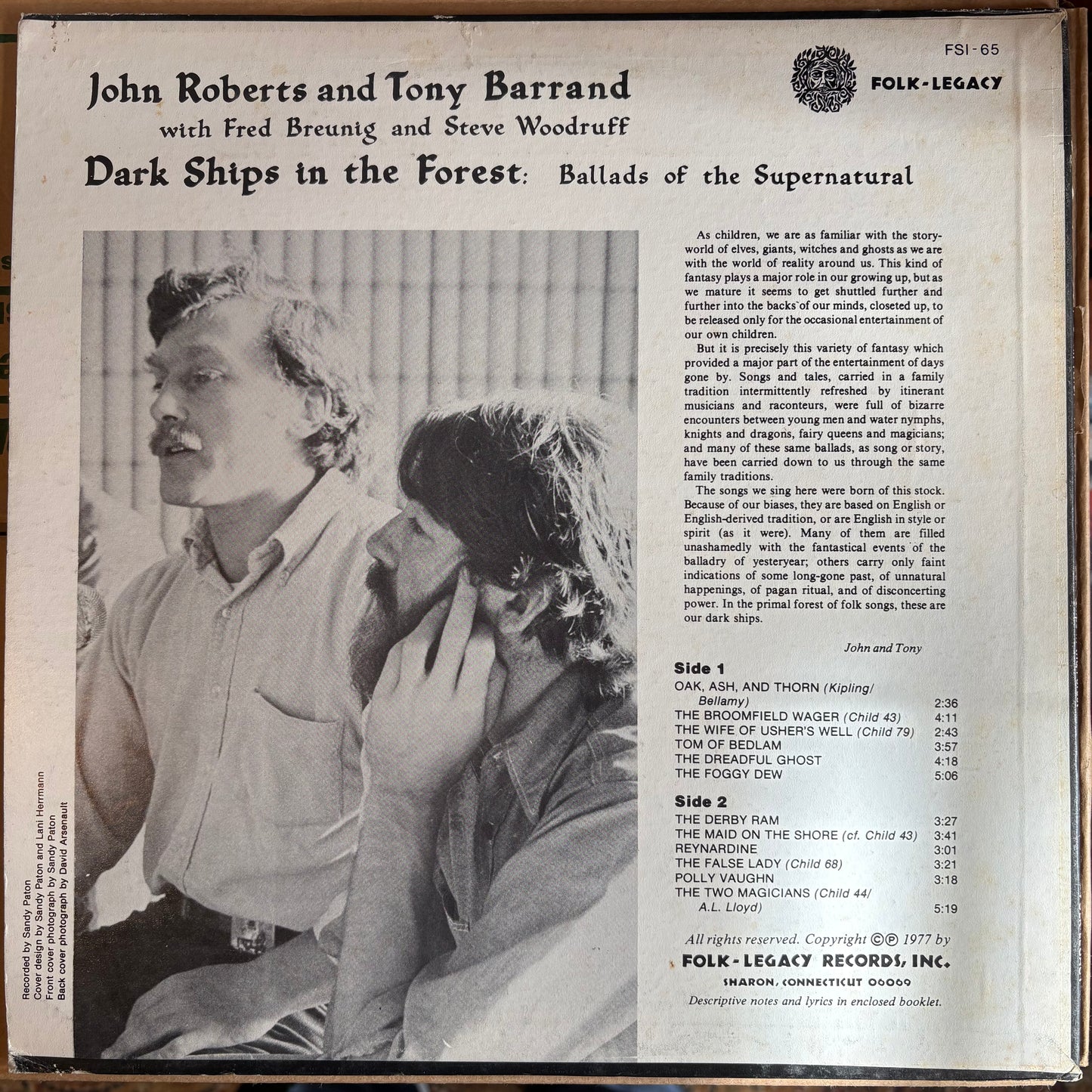 John Roberts & Tony Barrand, "Dark Ships in the Forest" [VG- Used]