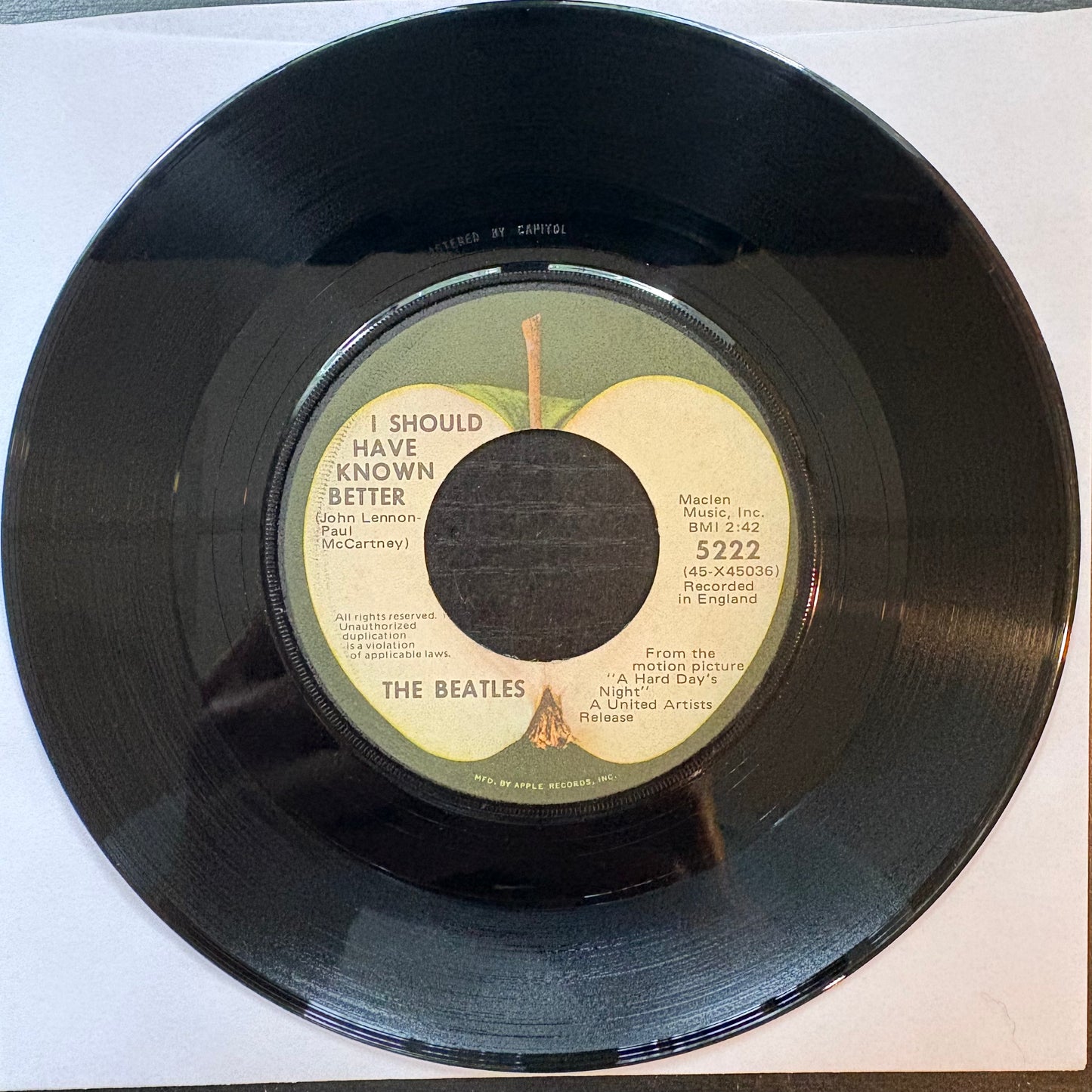 Beatles, "A Hard Day's Night" (7") [VG Used]