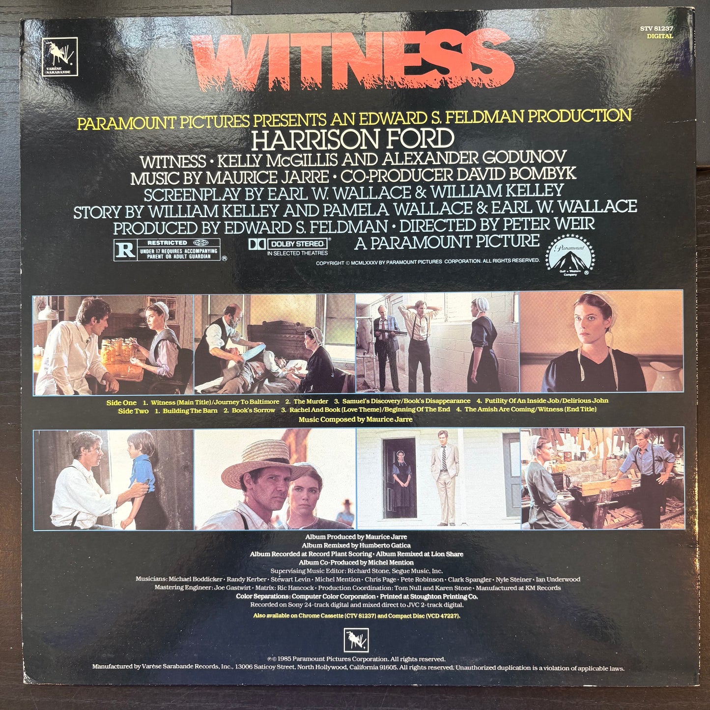 Maurice Jarre, "Witness Soundtrack" [VG Used]