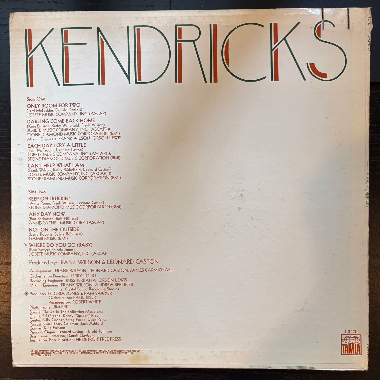 Eddie Kendricks, "Eddie Kendricks" [VG Used]