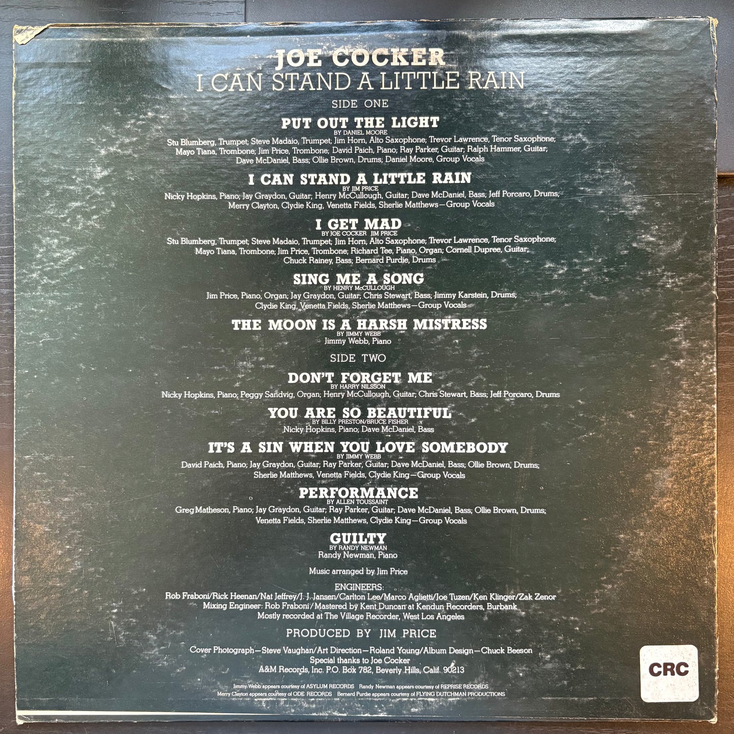 Joe Cocker, "I Can Stand a Little Rain" [VG Used]