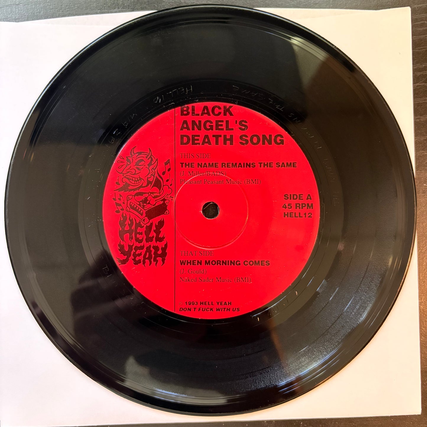 Black Angel's Death Song, "The Name Remains the Same" (7") [VG Used]