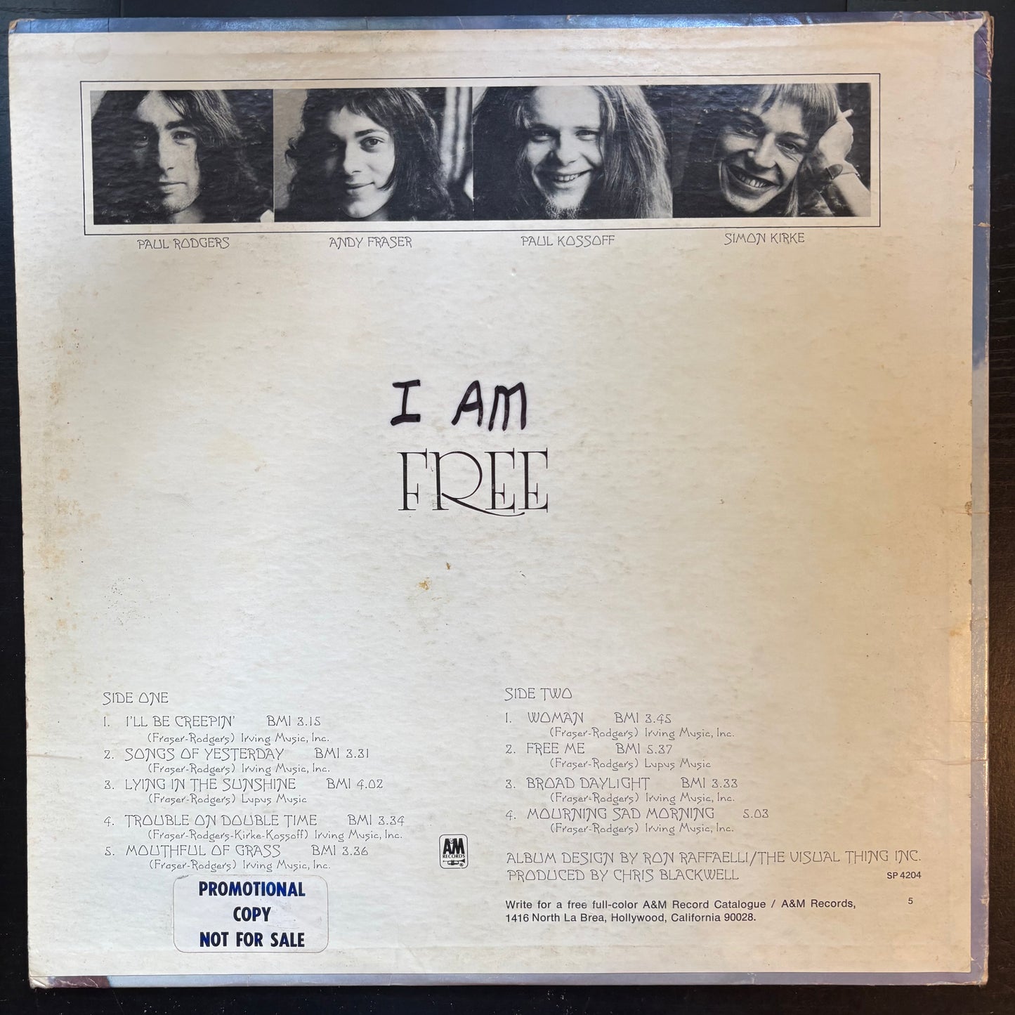 Free, "Free" (Promo) [G Used]