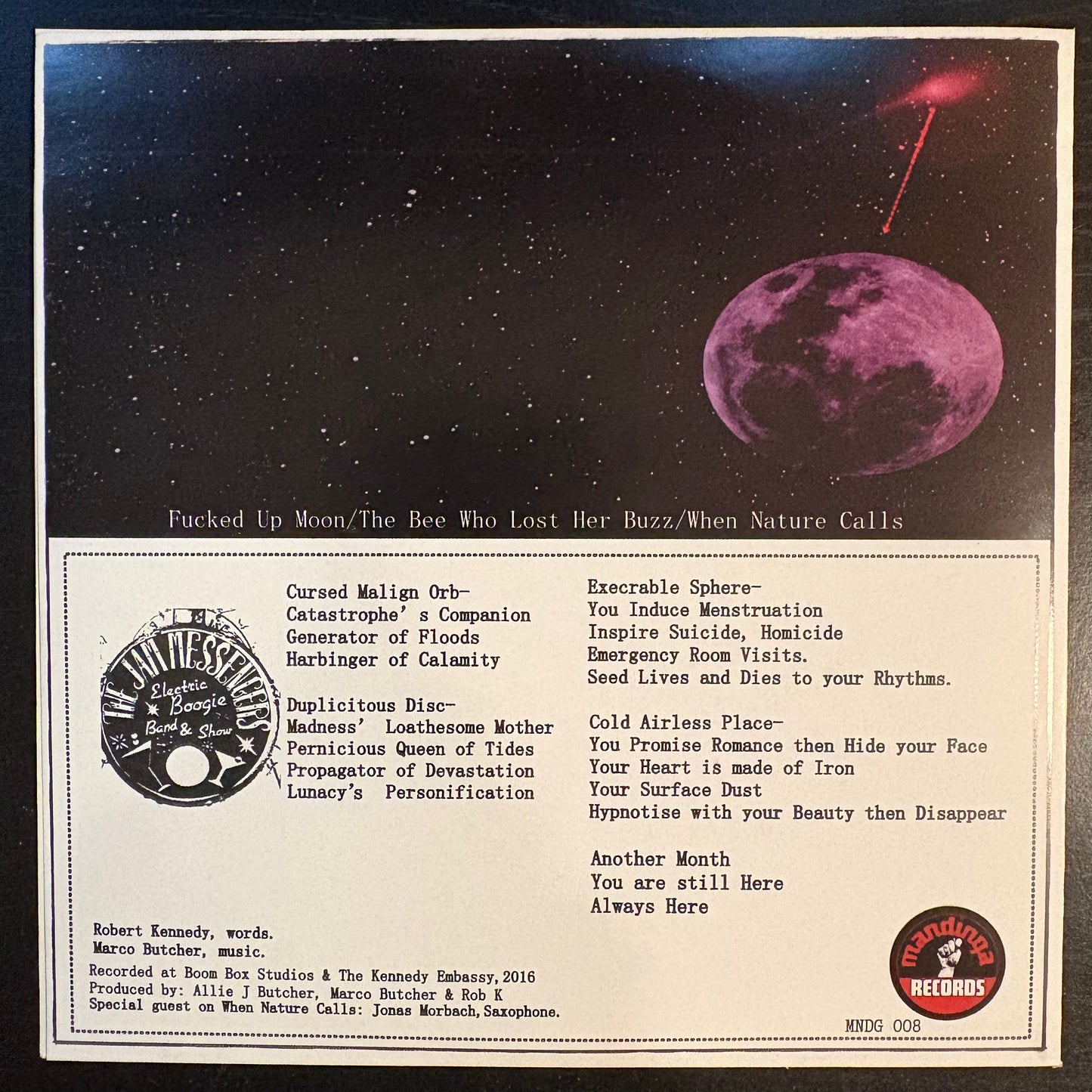 Jam Messengers, "Fucked Up Moon" (7") [NM Used]