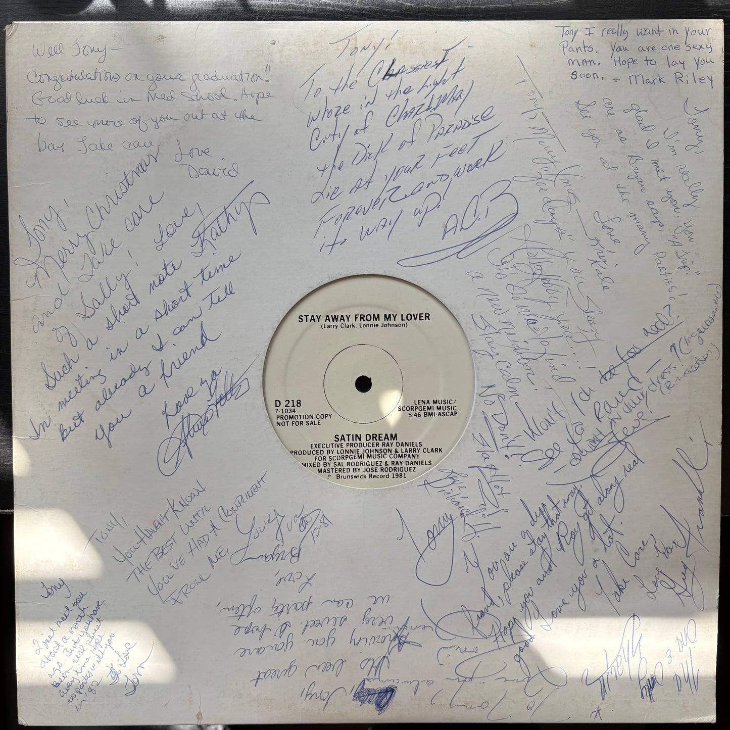 Satin Dream, "Stay Away From My Lover" (Promo 12") [VG Used]