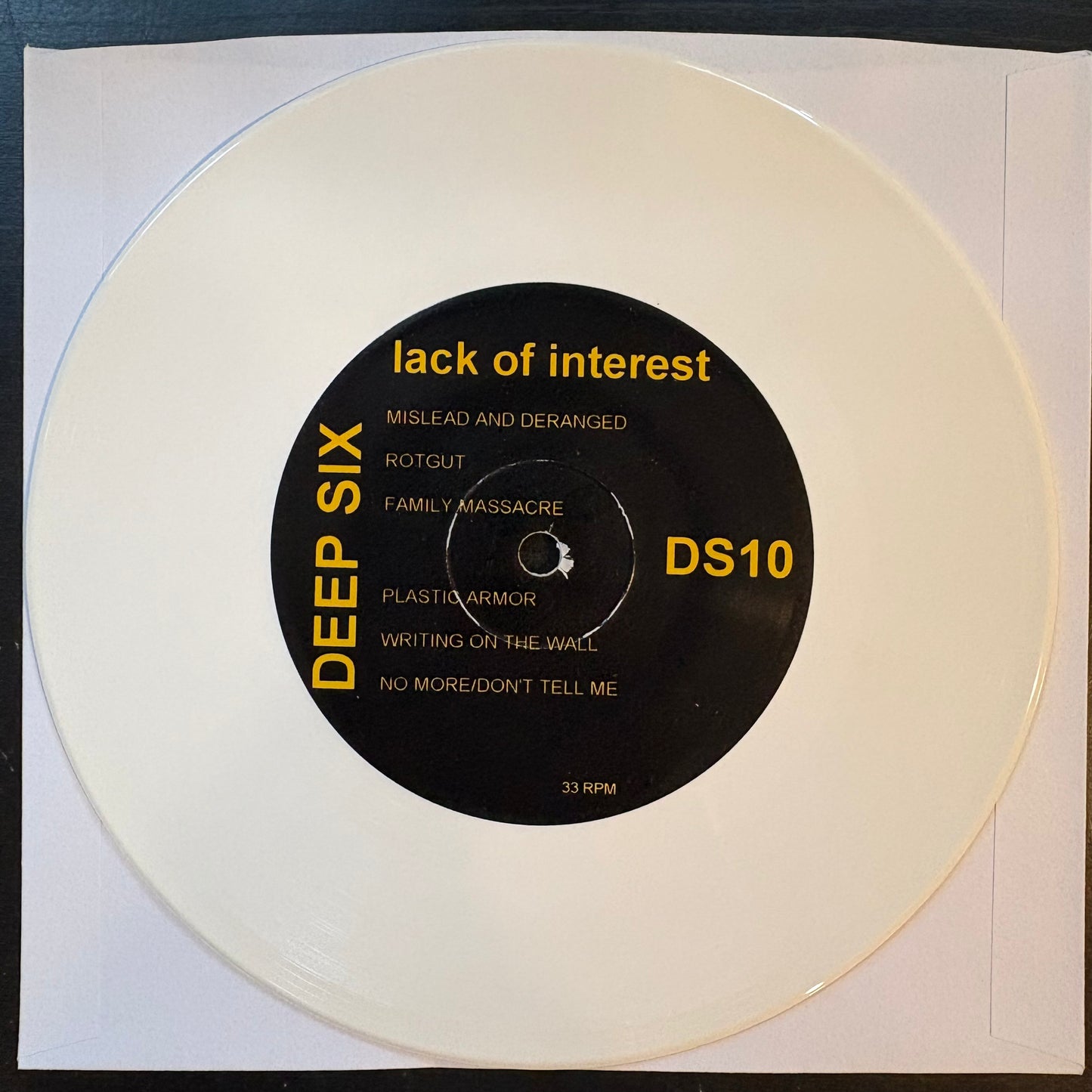 Spazz / Lack of Interest, "Double Whammy Split EP" (7") (White Vinyl) [VG Used]