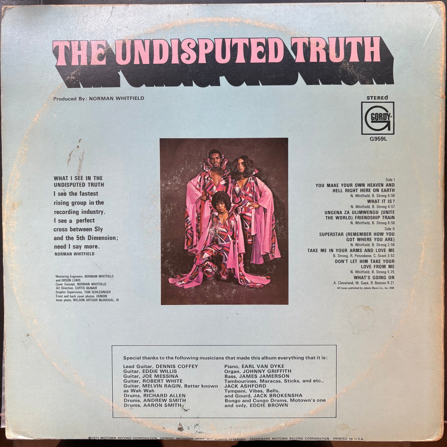 Undisputed Truth, "Face to Face With the Truth" [VG Used]