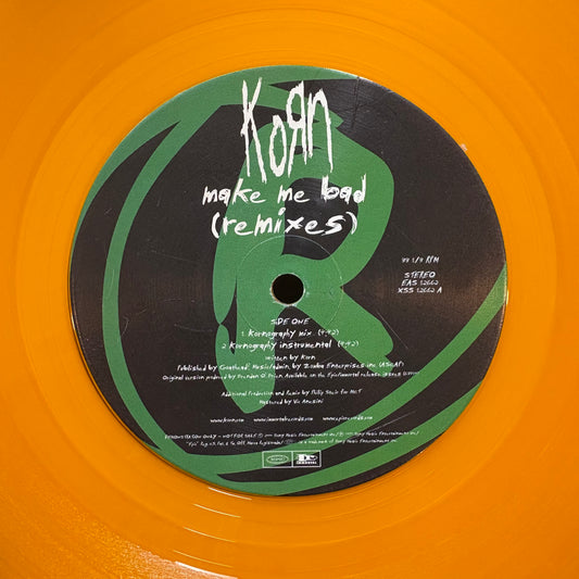 Korn, "Make Me Bad (Remixes)" (12" / Yellow Vinyl) [VG Used]