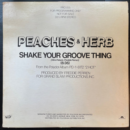 Peaches & Herb, "Shake Your Groove Thing" (12") (Promo) [VG+ Used]