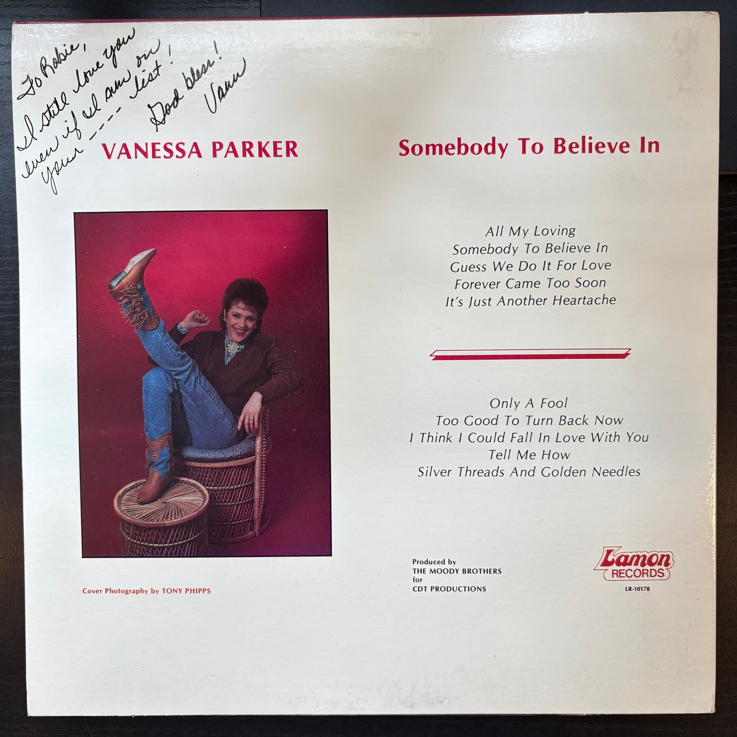 Vanessa Parker, "Somebody to Believe In" (Signed) [VG+ Used]
