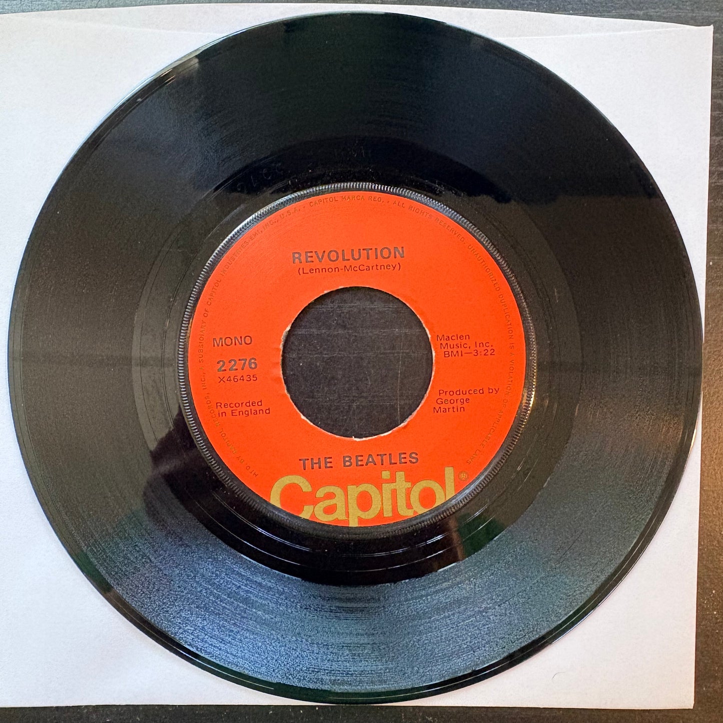 Beatles, "Hey Jude" (7") (Mono) [VG+ Used]