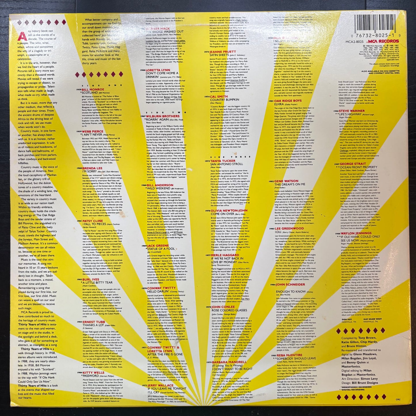 Various Artists, "30 Years of Hits (1958-1988)" (2LP) [VG Used]