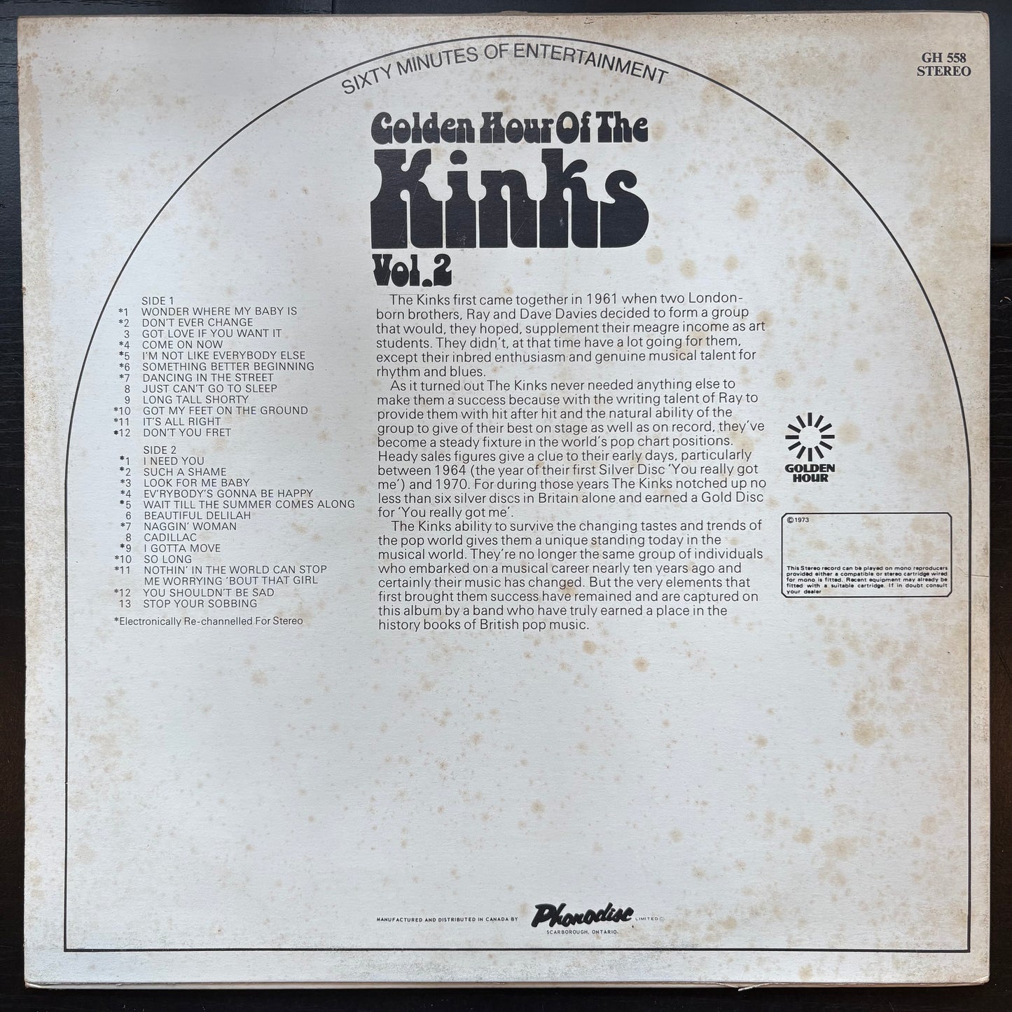 Kinks, "Golden Hour of The Kinks, Vol. 2" [VG Used]
