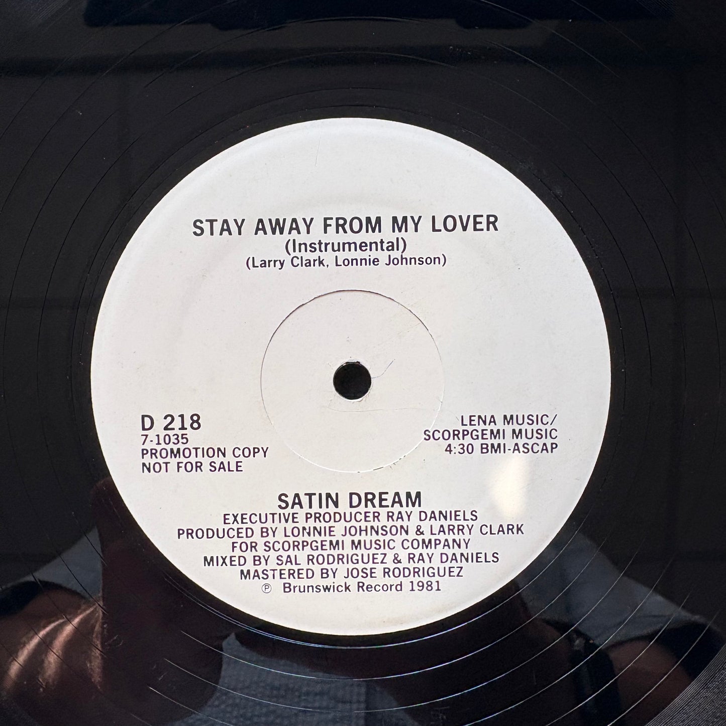 Satin Dream, "Stay Away From My Lover" (Promo 12") [VG Used]