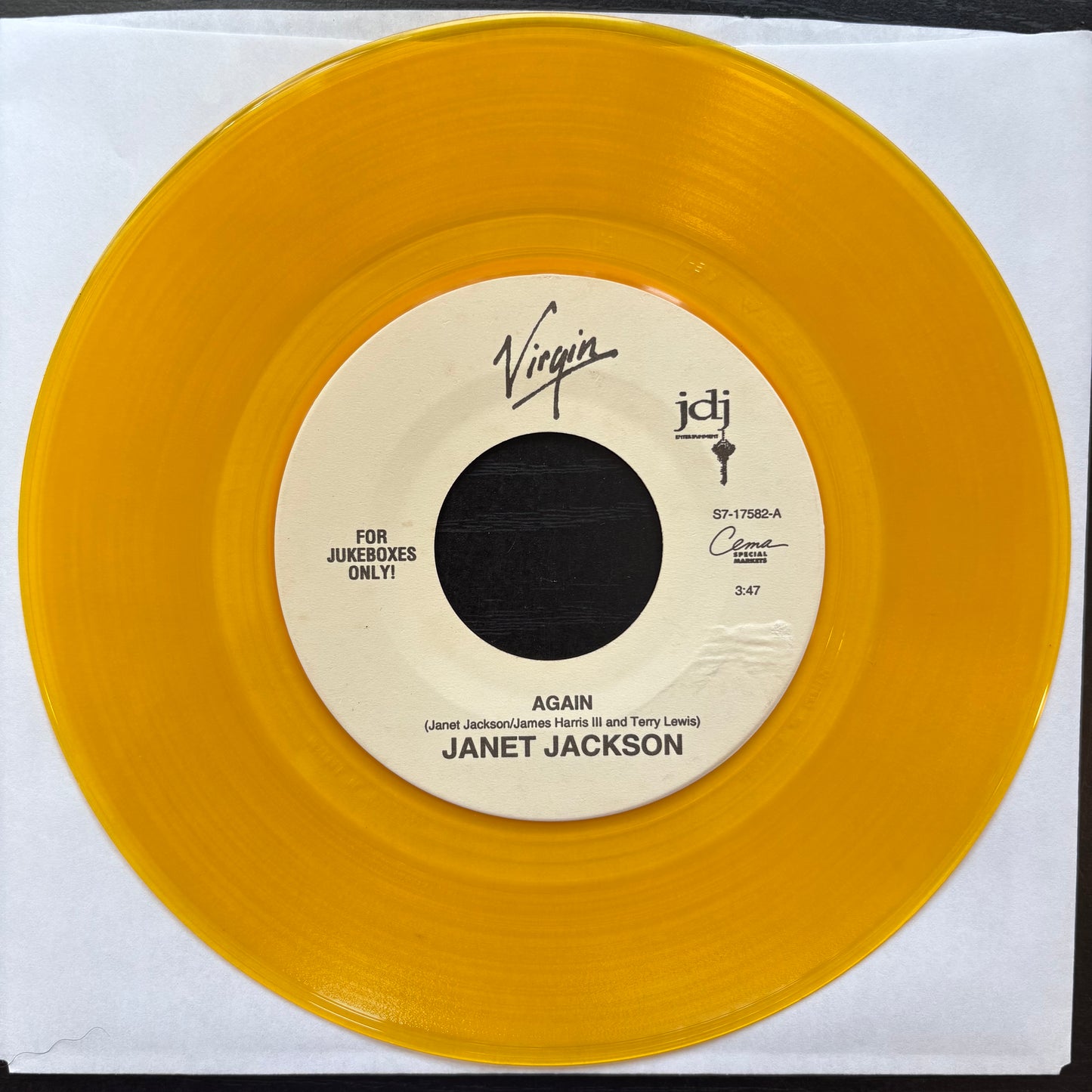Janet Jackson, "Again" (Yellow 7") [VG+ Used]