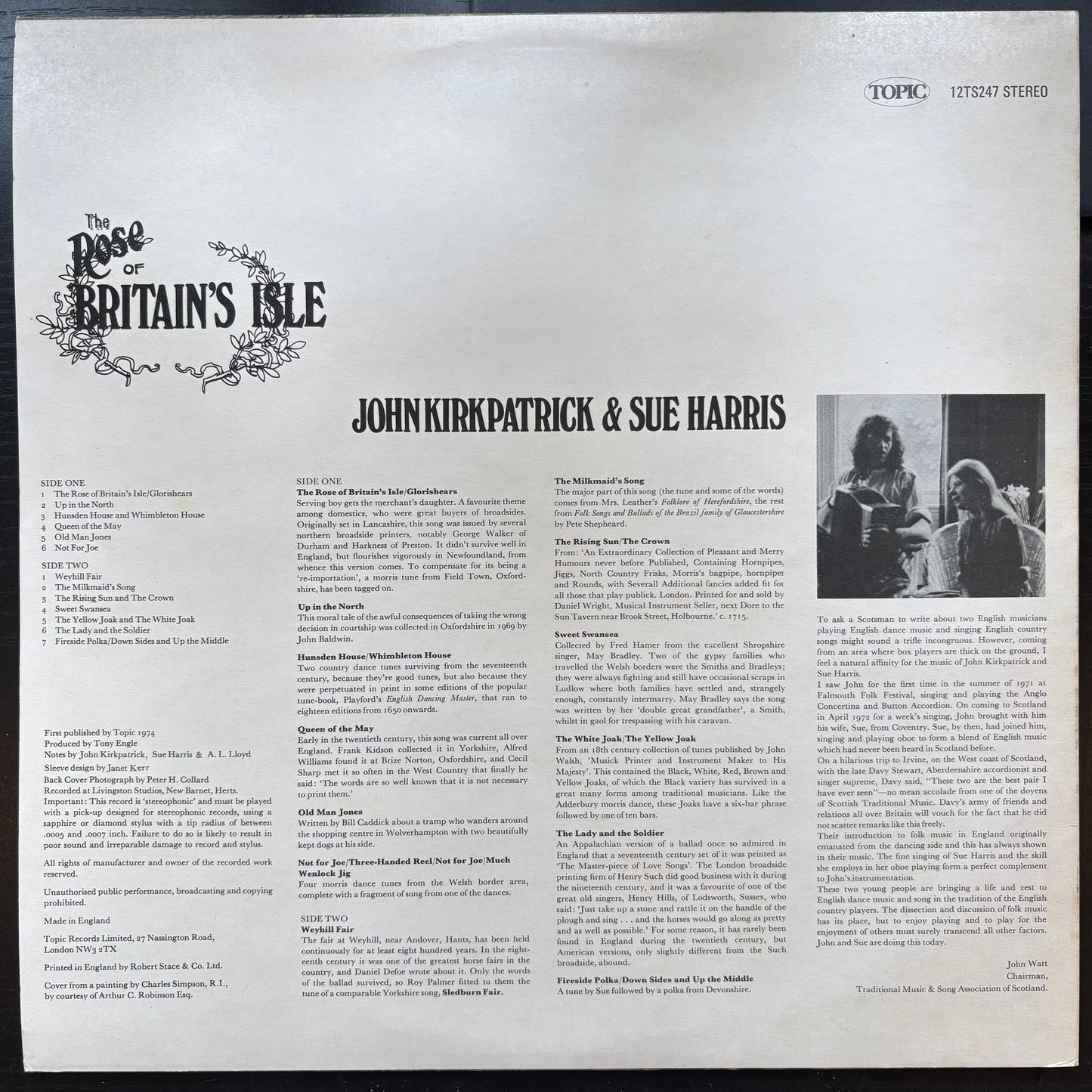 John Kirkpatrick & Sue Harris, "The Rose of Britain's Isle" [EX Used]