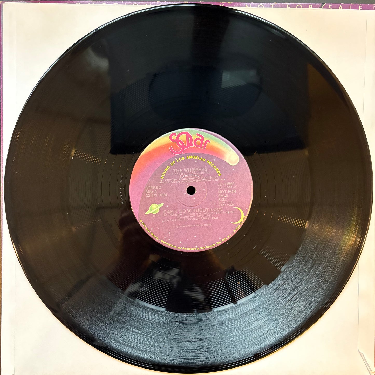 Whispers, "Can't Do Without Love" (Promo 12") [VG+ Used]