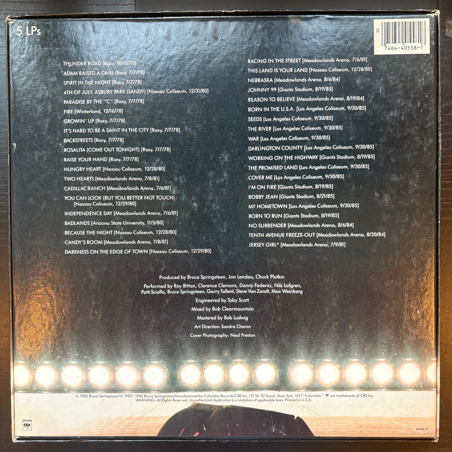 Bruce Springsteen, "Live/1975-85" (5LP) [VG+ Used]