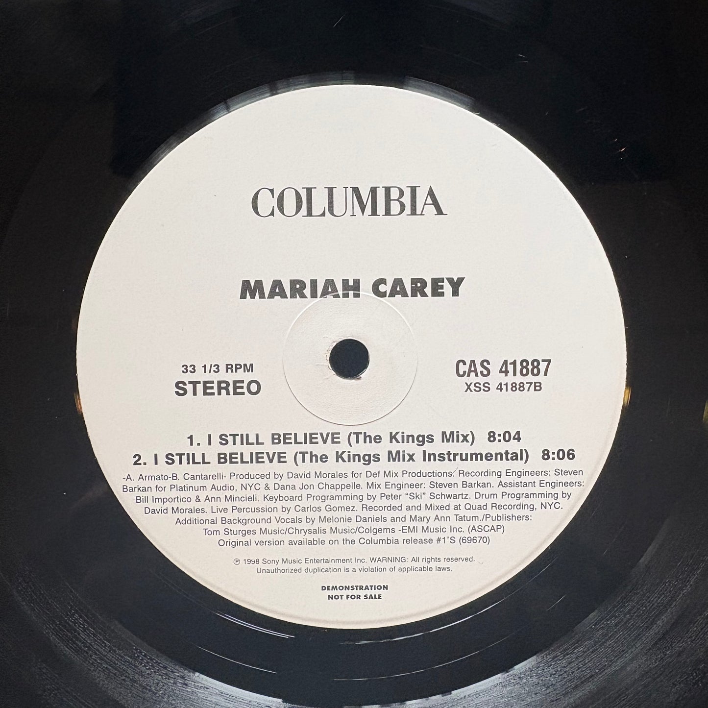 Mariah Carey, "I Still Believe" (Promo 12") [VG Used]