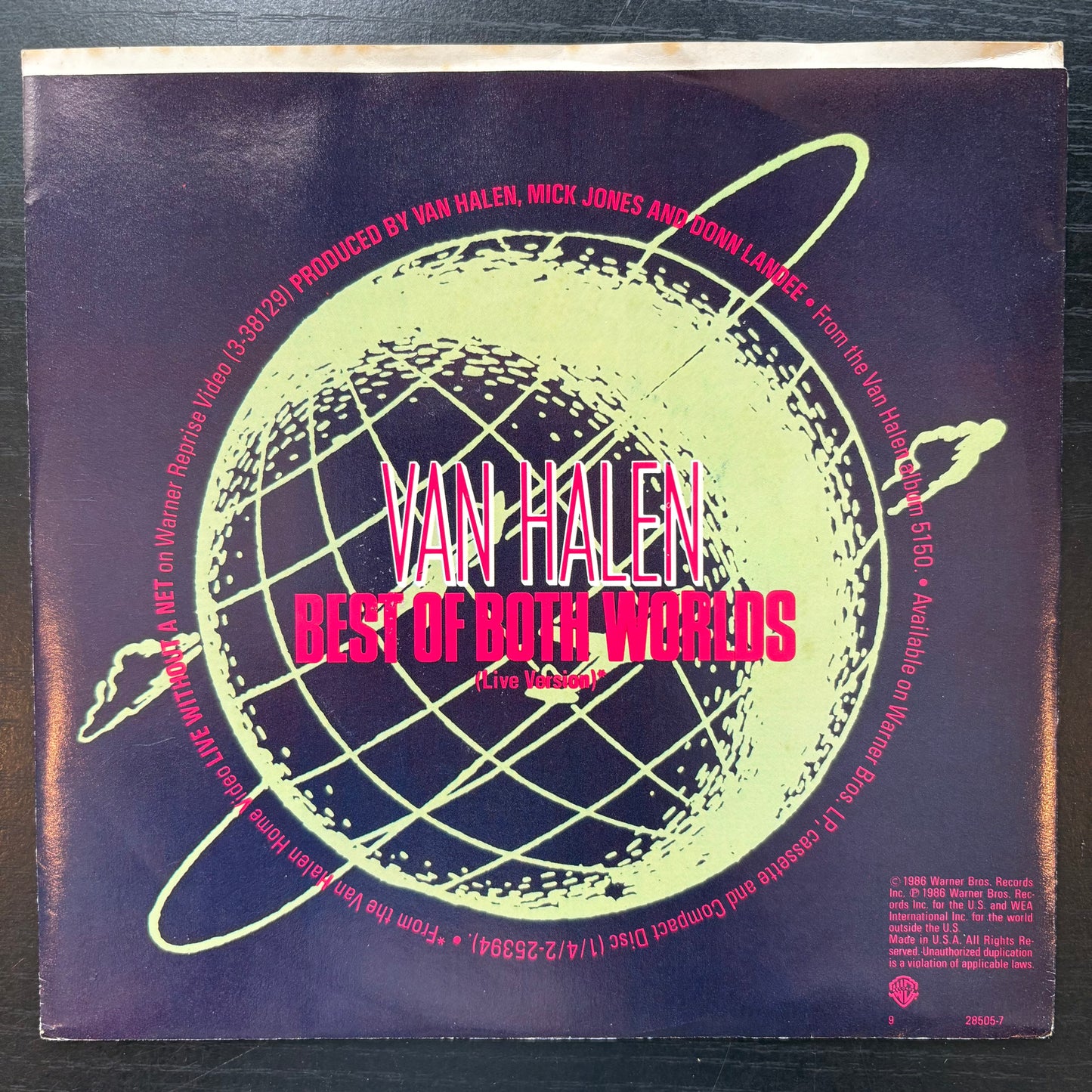 Van Halen, "Best of Both Worlds" (7") [VG+ Used]