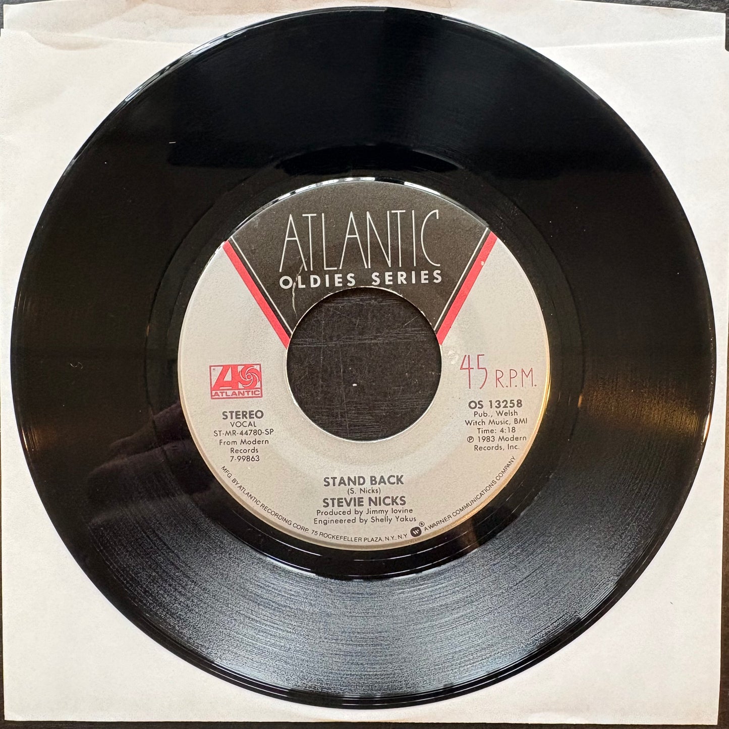 Stevie Nicks, "Stand Back / Edge of Seventeen" (7") [VG Used]