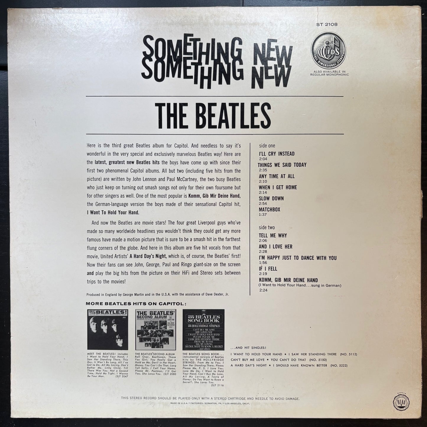 Beatles, "Something New" (LP) [EX Used]
