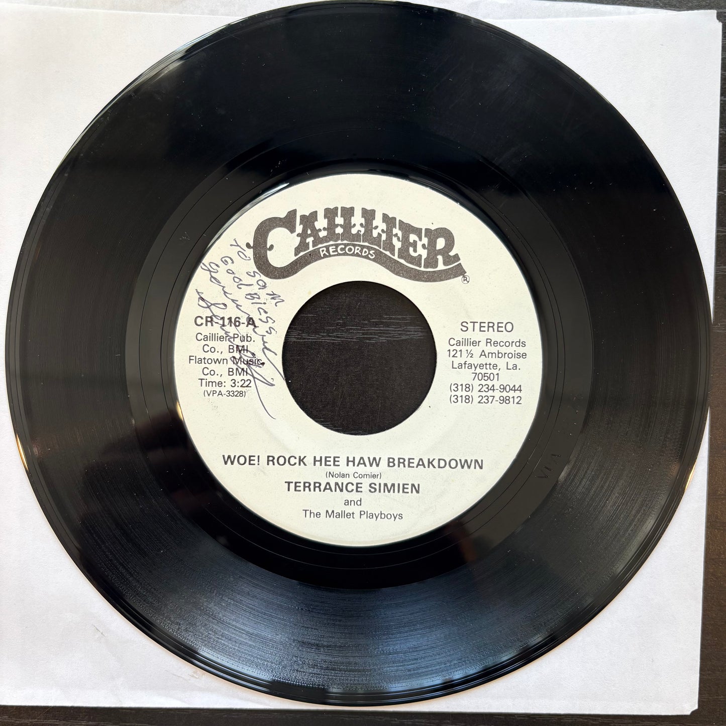 Terrance Simien, "Woe! Rock Hee Haw Breakdown" (Signed) (7") [EX Used]
