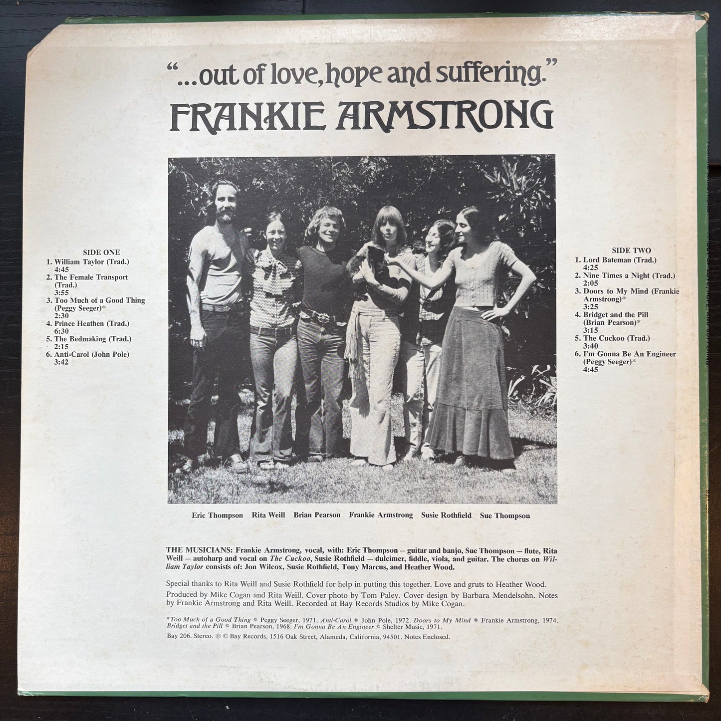 Frankie Armstrong, "Out of Love, Hope, and Suffering" [VG Used]