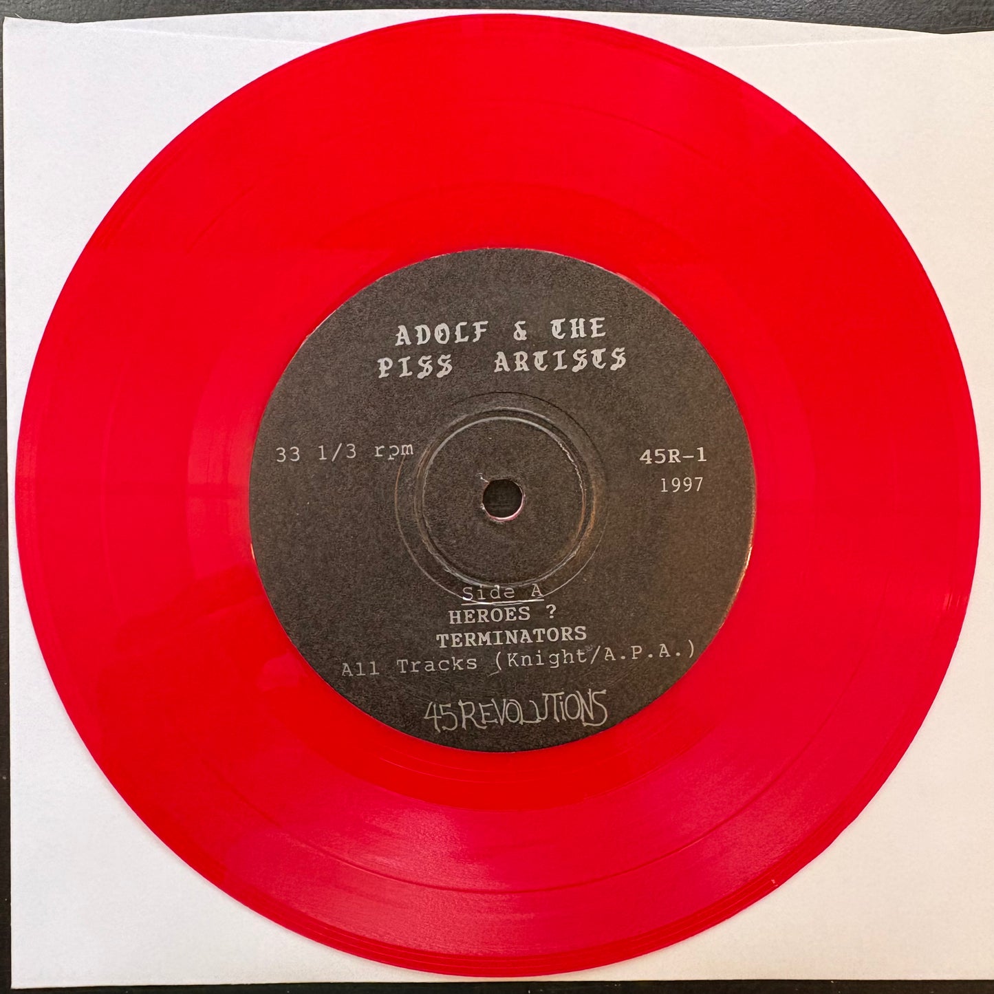 Adolf & The Piss Artists, "Heroes?" (7" EP) (Red Vinyl) [VG Used]