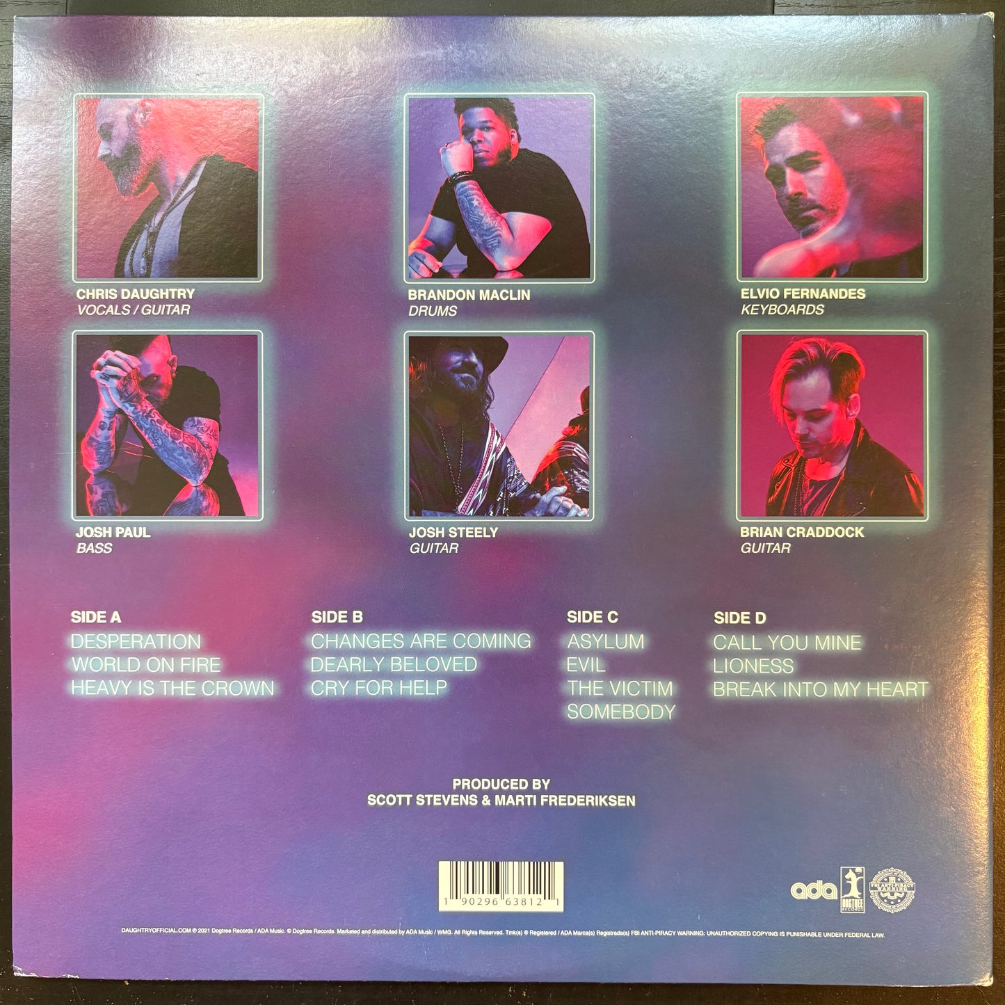 Daughtry, "Dearly Beloved" (2LP) (Translucent Teal Vinyl) [VG+ Used]