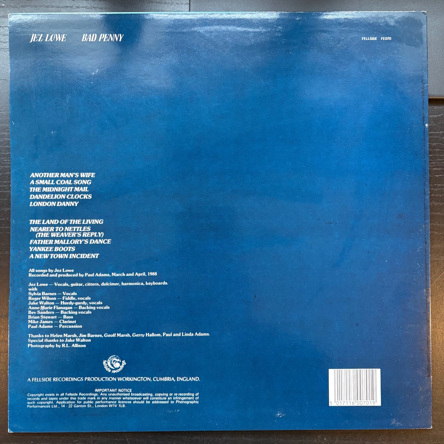 Jez Lowe, "Bad Penny" [EX Used]