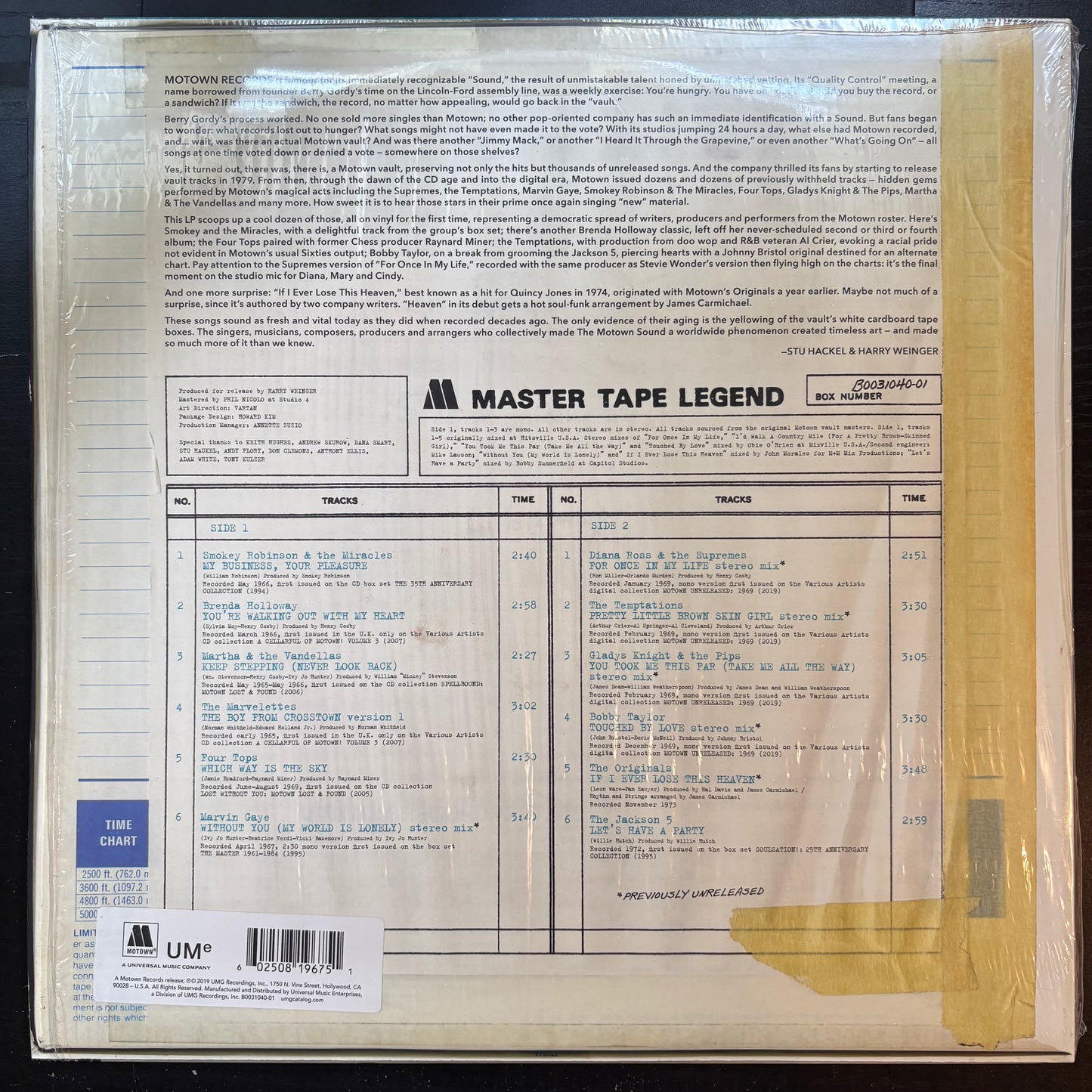 Various Artists, "Motown: Rare & Unreleased" (LP) (Blue Vinyl) [EX Used]