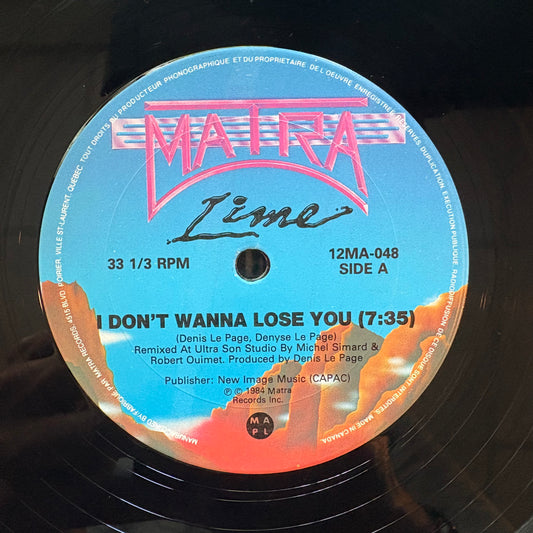 Lime, "I Don't Wanna Lose You" (12") [VG Used]