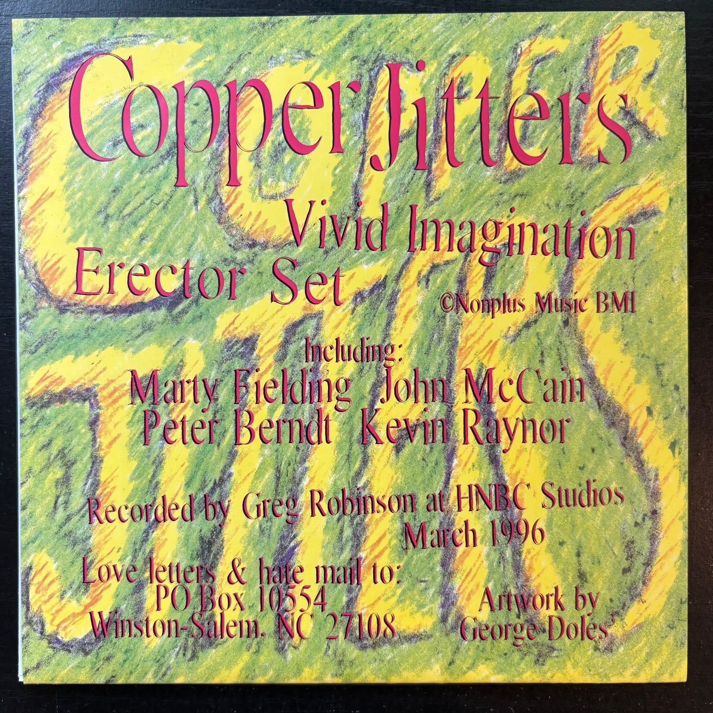 Copper Jitters, "Vivid Imagination" (7") (Yellow Vinyl) [VG Used]