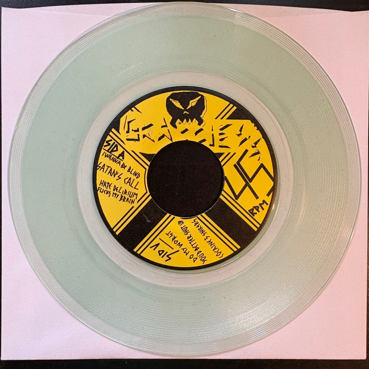 Grabbies, "I Wanna Be Blind" (7") (Clear Vinyl) [EX Used]