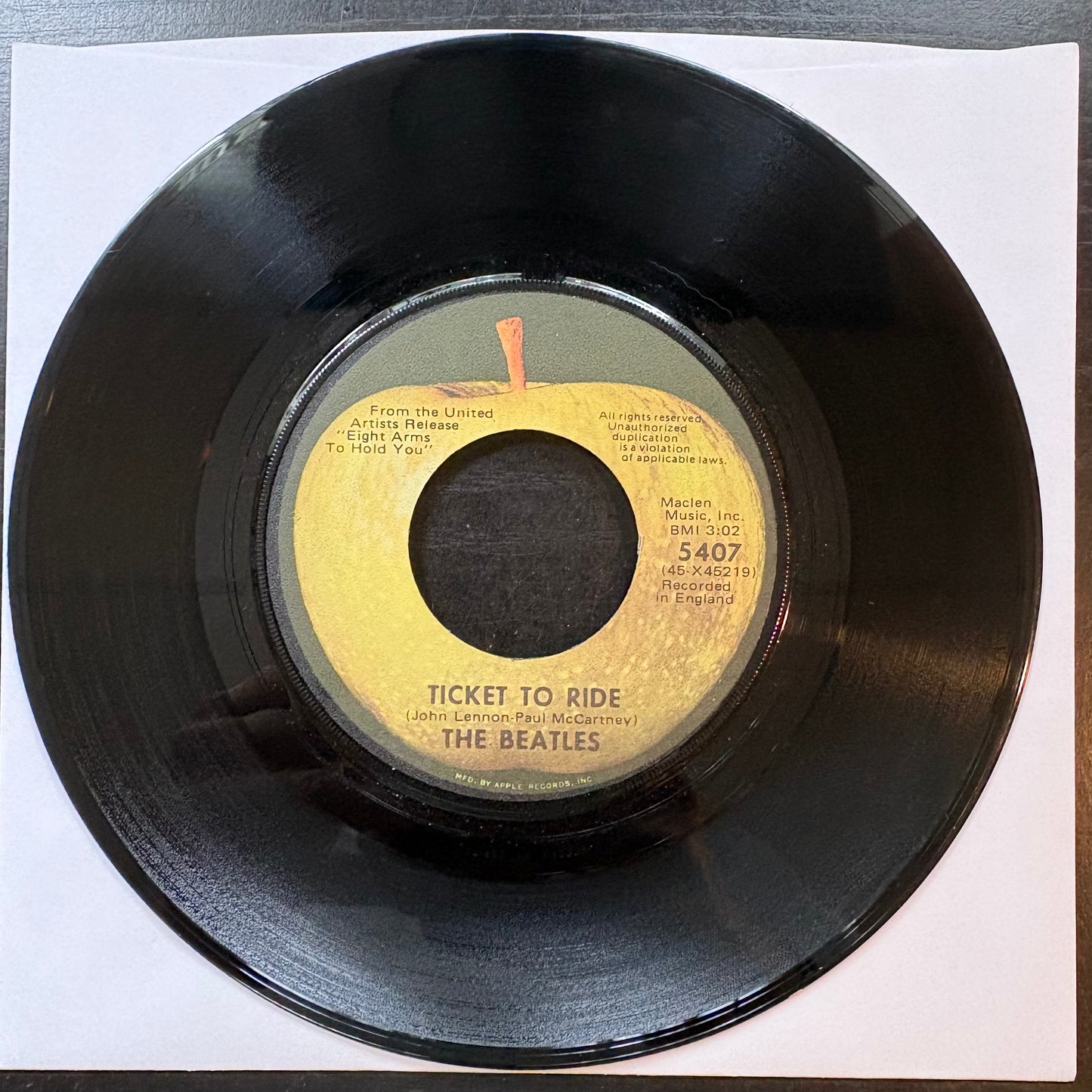 Beatles, "Ticket to Ride" (7") [VG Used]