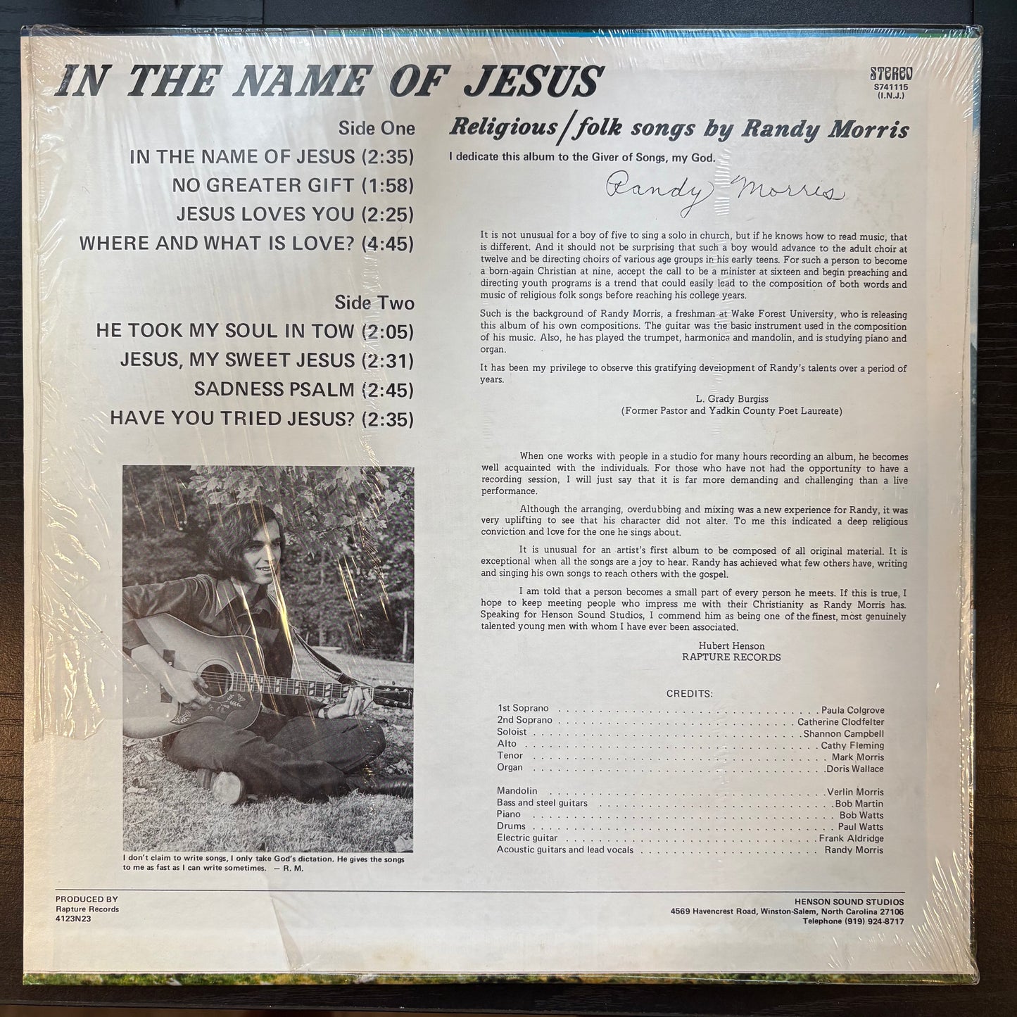Randy Morris, "In the Name of Jesus" [VG Used]