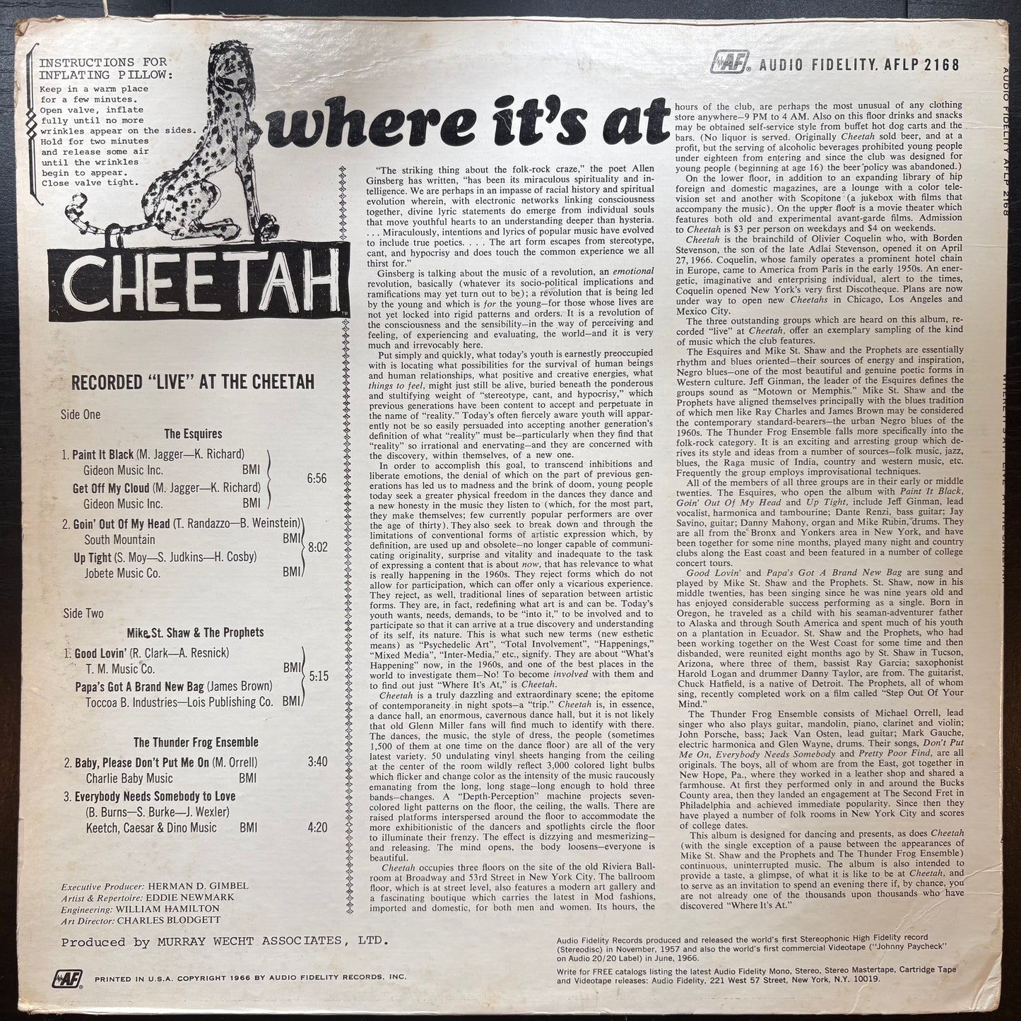 Various Artists, "Where It's At: Recorded 'Live' at The Cheetah" (Mono) [VG Used]