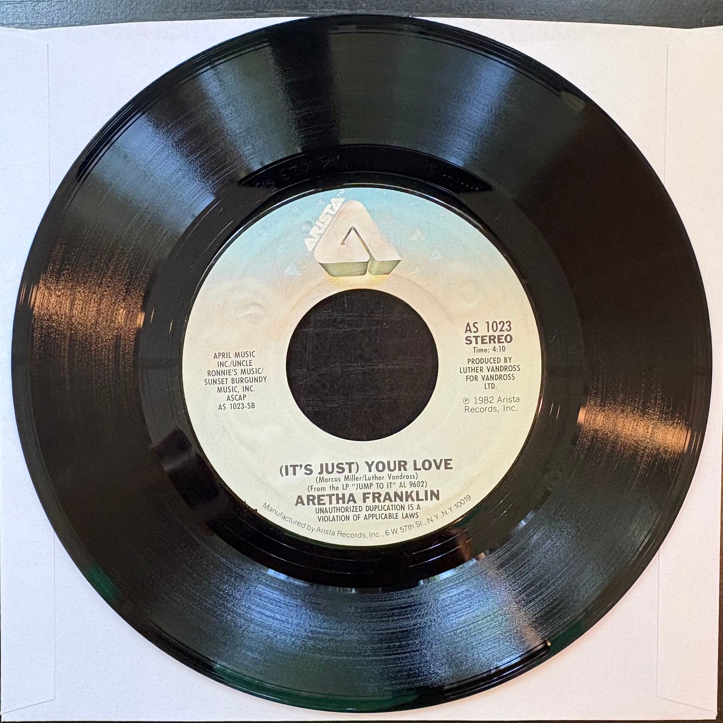 Aretha Franklin, "Love Me Right" (7") [VG+ Used]