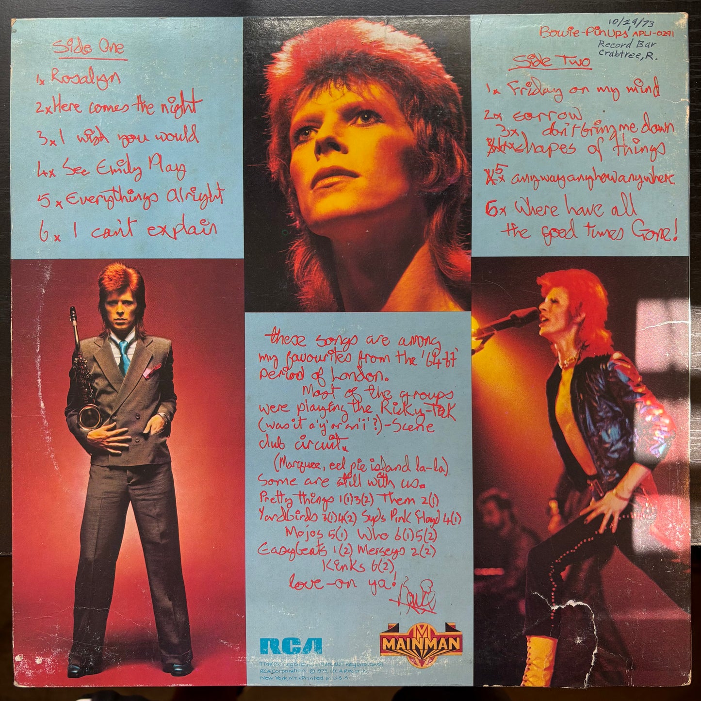 David Bowie, "Pinups" [VG Used]