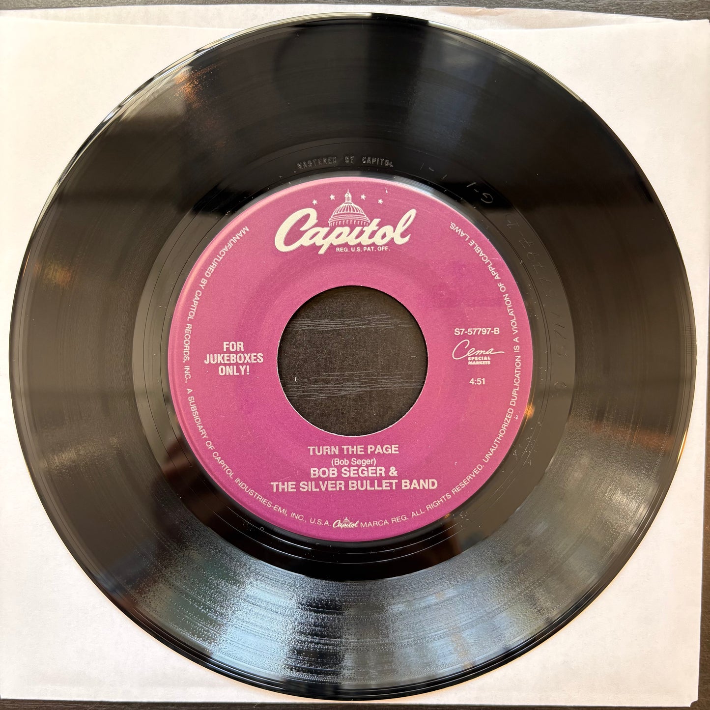 Bob Seger & The Silver Bullet Band, "Old Time Rock & Roll" (7") [vG+ Used]