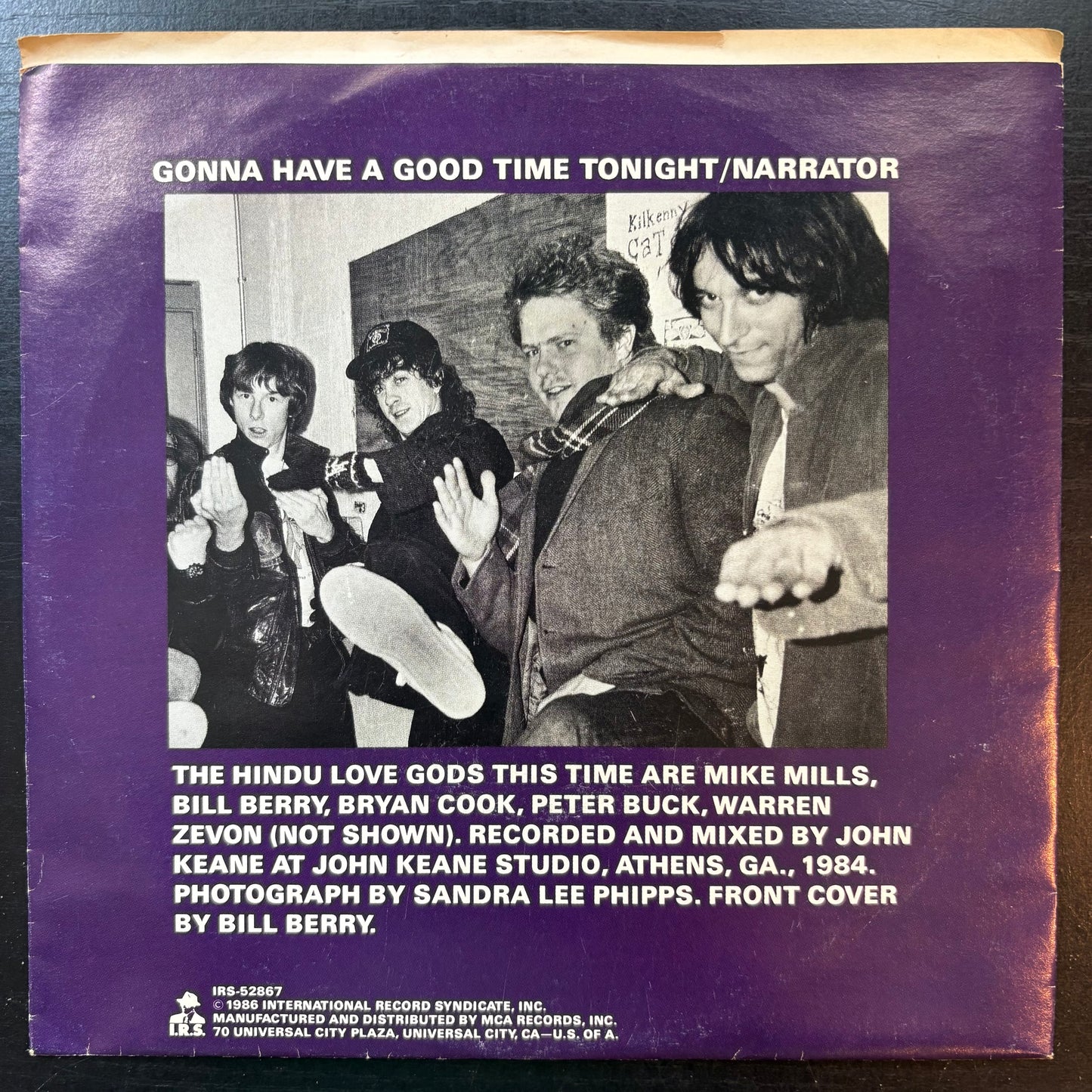 Hindu Love Gods, "Gonna Have a Good Time Tonight" (7") [VG+ Used]