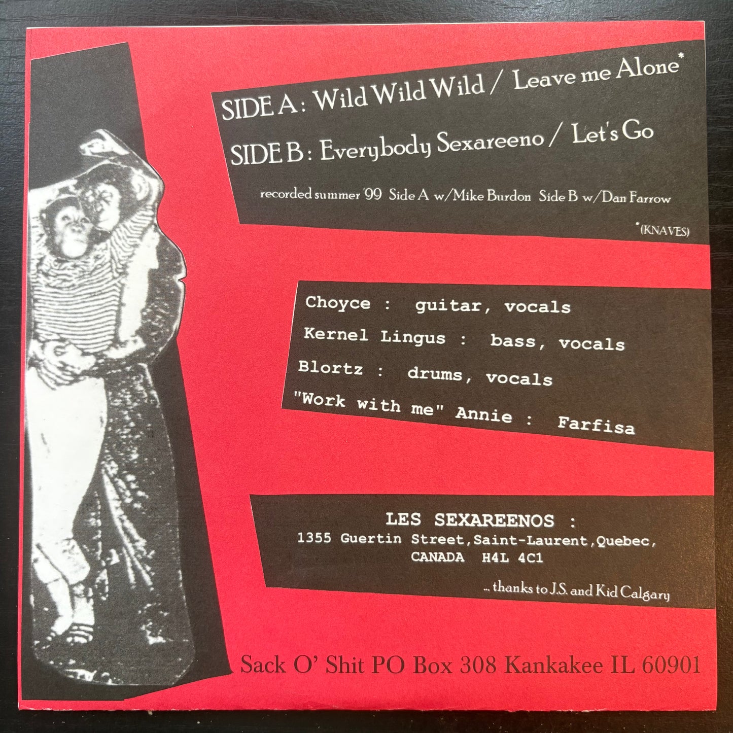 Les Sexareenos, "Finger Party!" (7") [EX Used]