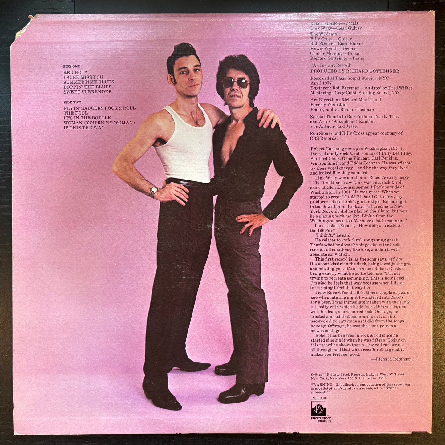 Robert Gordon, "Robert Gordon with Link Wray" [VG+ Used]