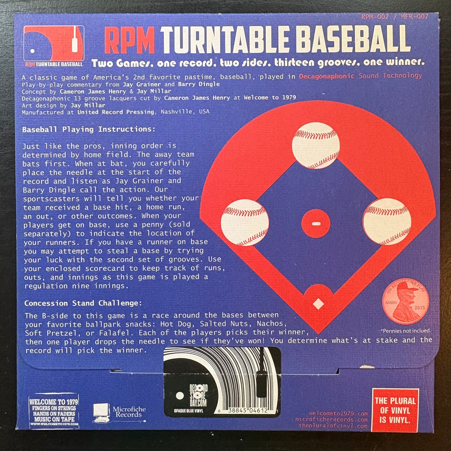 RPM Turntable Baseball (7") (Blue Vinyl) (Sealed)