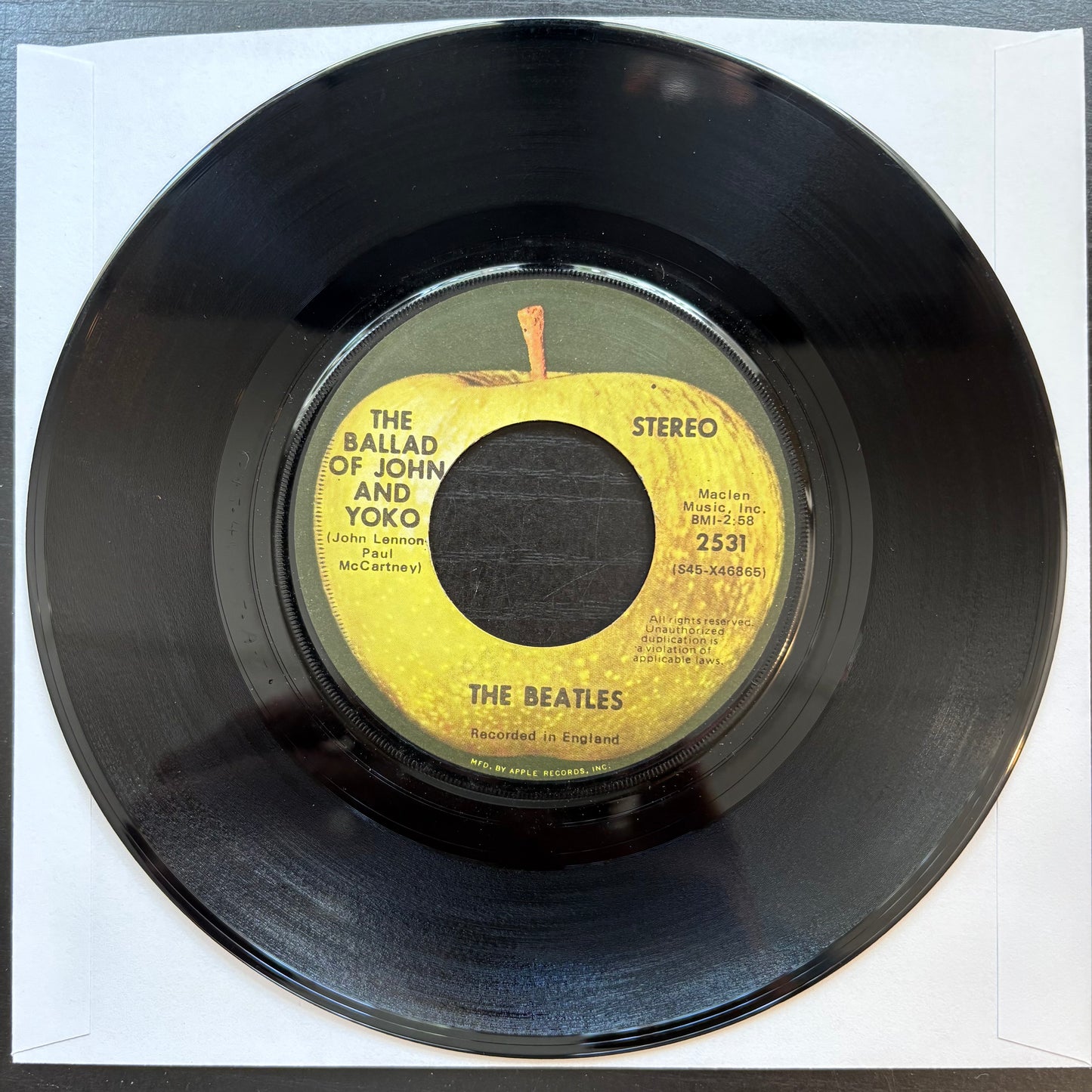 Beatles, "The Ballad of John and Yoko" (7") [VG+ Used]