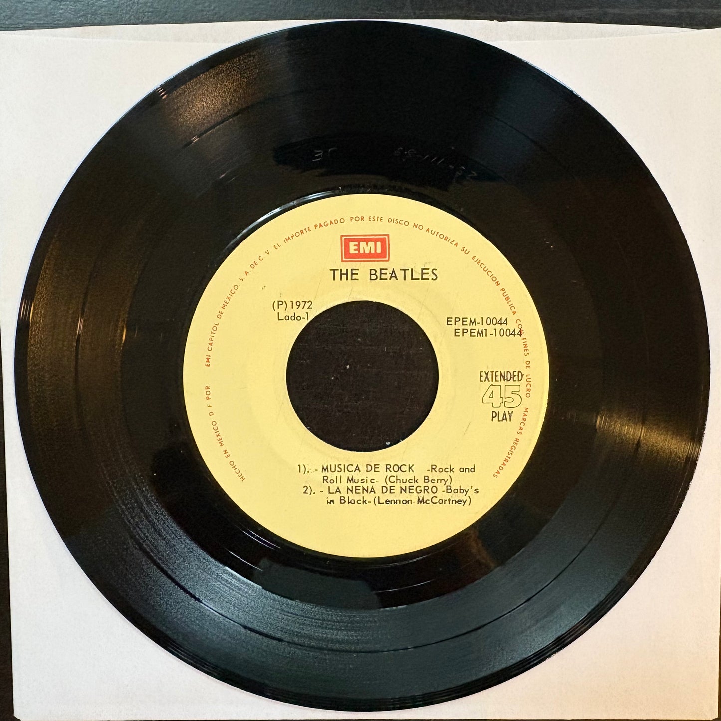 Beatles, "Musica De Rock" (7") (Mexico) [VG Used]
