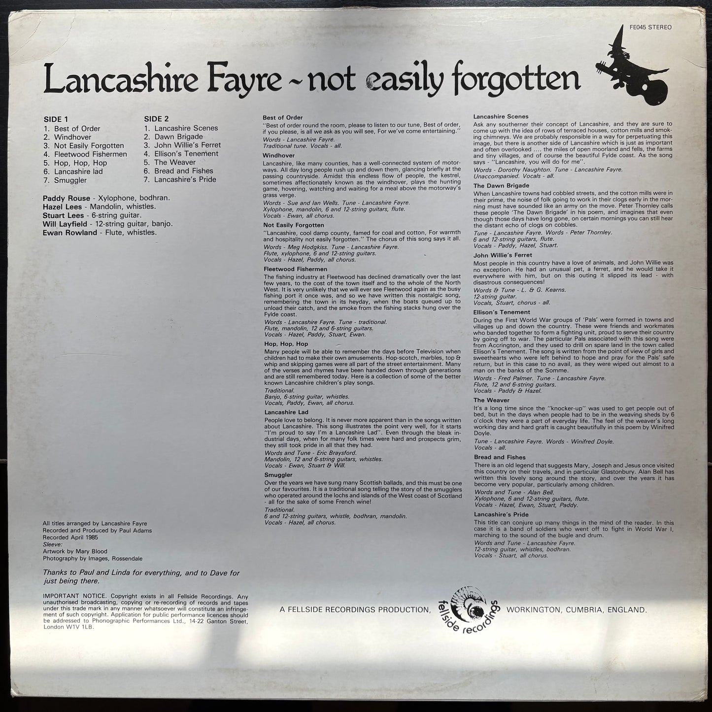 Lancashire Fayre, "Not Easily Forgotten" [EX Used]