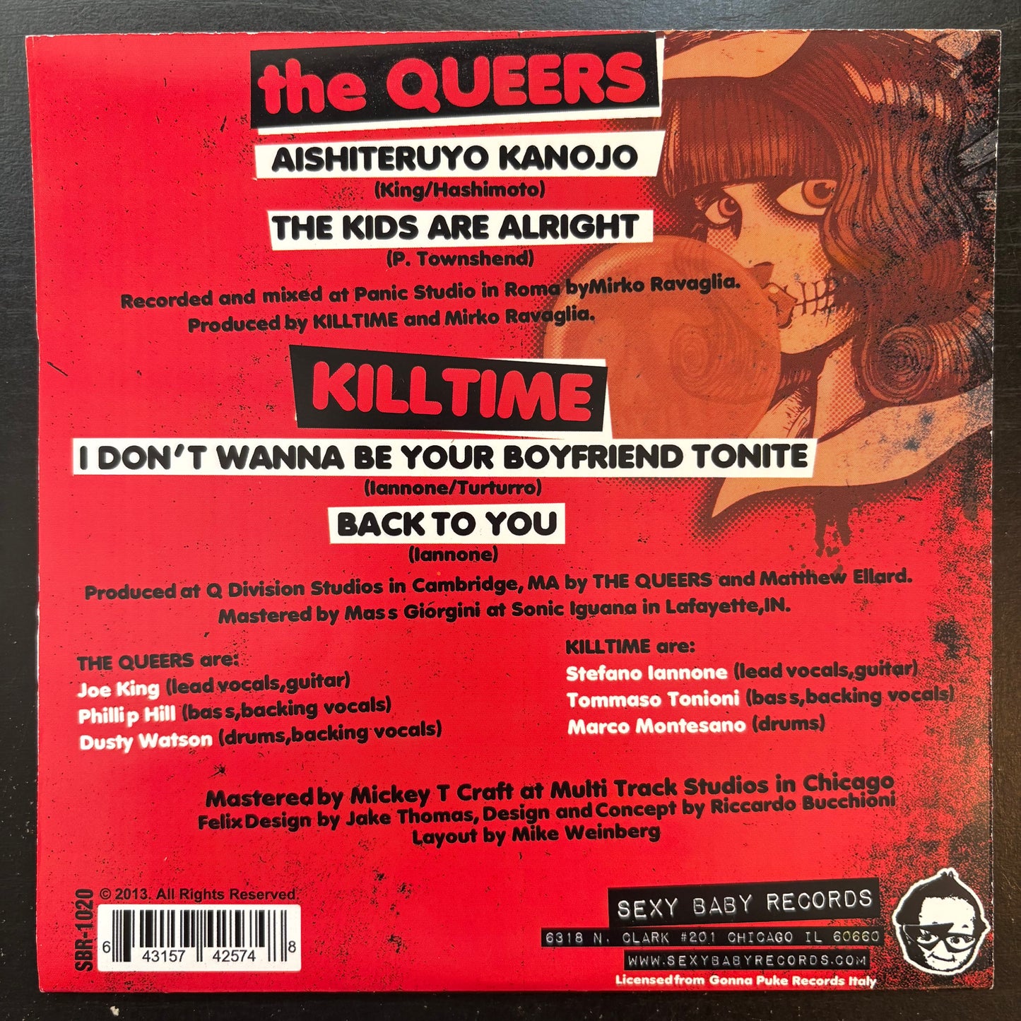 Queers / Killtime, "Split" (7") (Mustard Yellow Marbled) [VG+ Used]