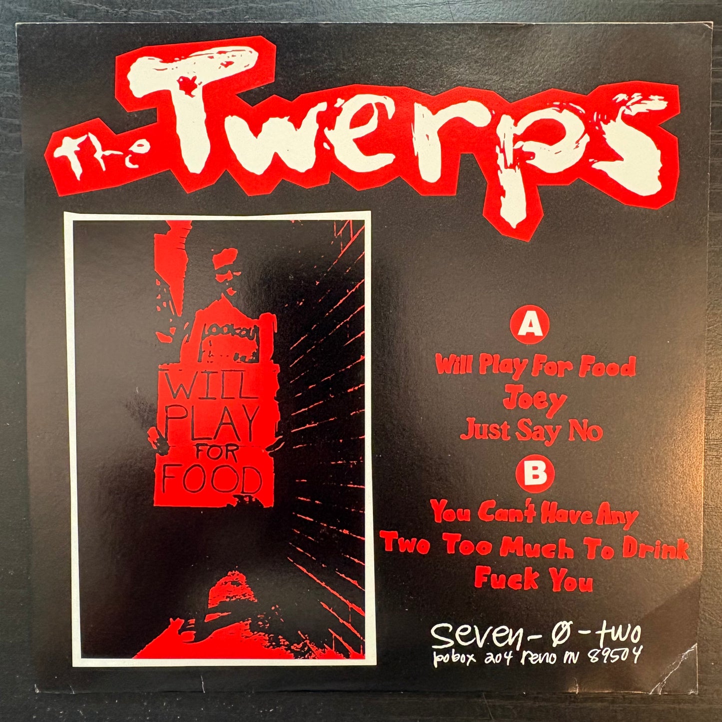 Twerps, "Will Play for Food" (7" EP) [VG+ Used]